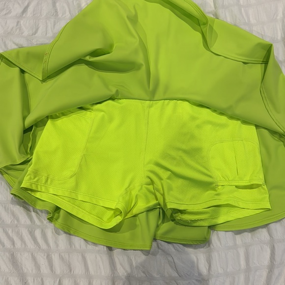 Women’s Neon Green Athletic Skirt - Picture 3 of 4